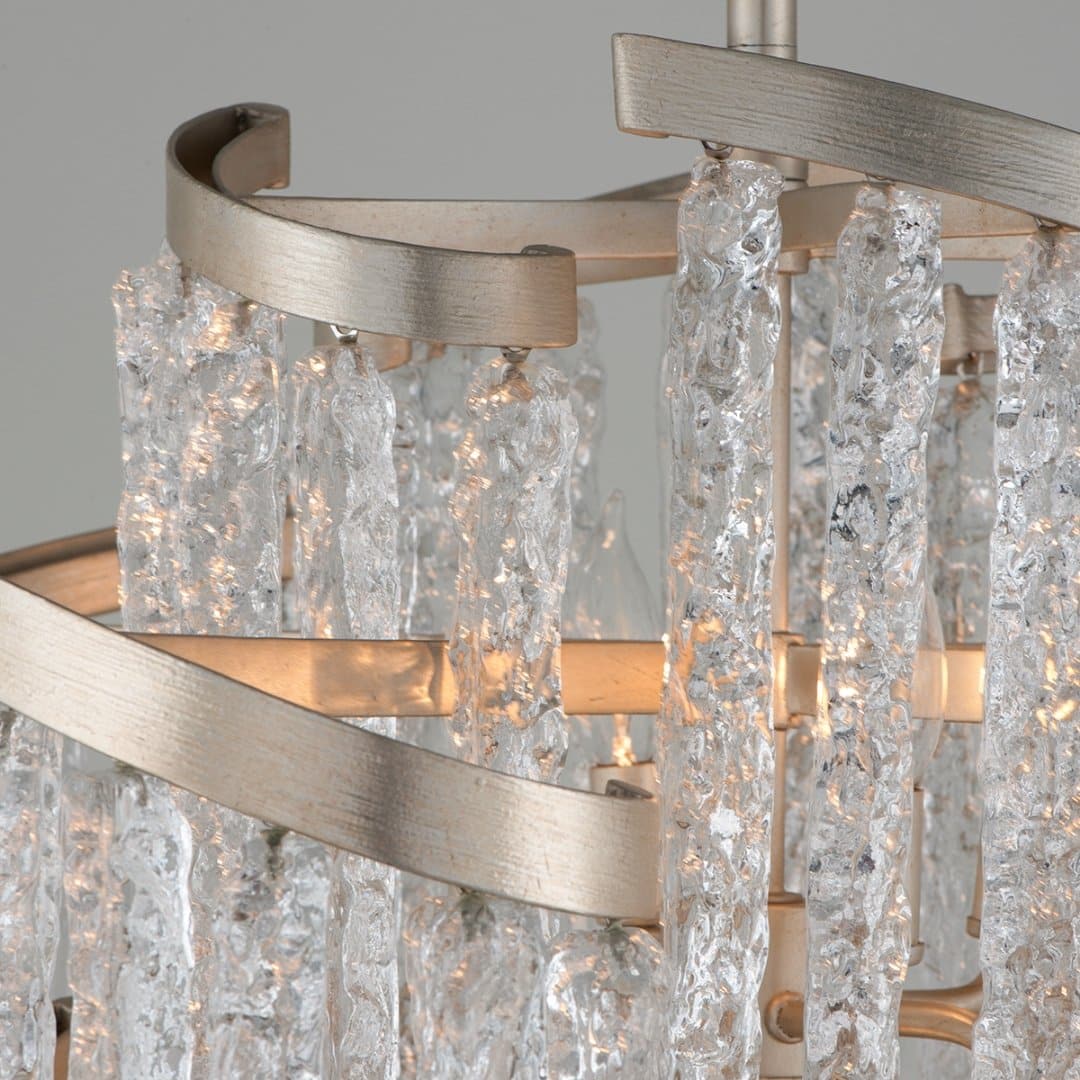 Mont Blanc 13 Light Chandelier in Silver Leaf - HER Home Design Boutique